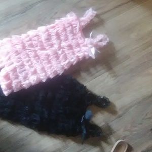 Girls stretch lace romper.